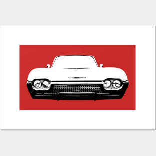 Ford Thunderbird 1962 American classic car monoblock black/white Posters and Art